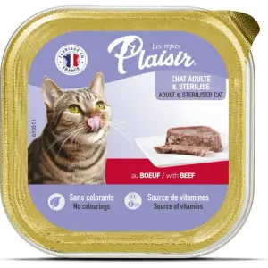 Pâté pour chat au bœuf 100g - LES REPAS PLAISIR