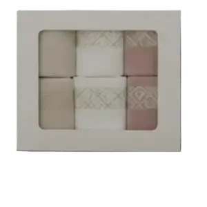 Box serviettes 30 × 30 cm x6 – 380 GSM – Blanc / Beige / Champagne