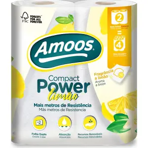 Essuie-tout résistant parfum citron 2 plis x2 rouleaux - AMOOS