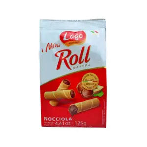 Gaufrettes roulées fourrées crème aux noisettes Mini Roll 125g - GASTONE LAGO
