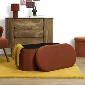 Coffre banc pliable côtelé Jules terracotta