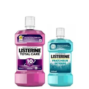 Lot bain de bouche Total Care 500ml + 250 ml Gratuit - LISTERINE