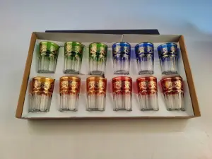 12 verres à thé décorés dorés 20cl - CASABLANCA