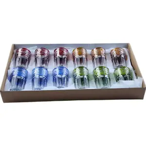 12 verres à thé décorés argenté 20cl - CASABLANCA