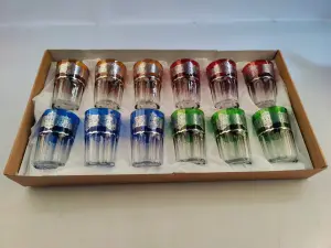 12 verres à thé décorés argenté 20cl - CASABLANCA
