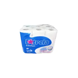 Extrela – Papier toilette confort 2 plis – Pack de 12 rouleaux