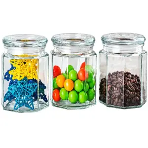 Set de 3 bocaux de conservation en verre 480 ml