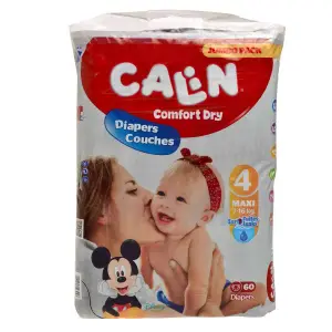 Couches bébé confort dry taille 4 maxi Jumbo Pack x60pcs - CALIN