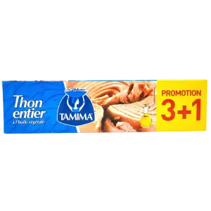 Thon entier à l'huile végétale 4x 80g - TAMIMA