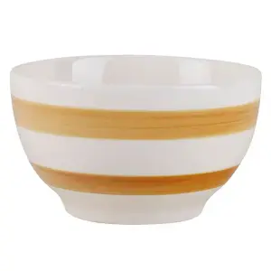 Bol motif rayures horizontales jaunes 14,1cm