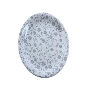 Assiette plate motif floral gris élégant 26,8 cm