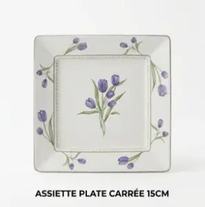 ASSIETTE PLATE CARRÉE 15 CM – CÉRAMIQUE PORTUGAISE | Design Élégant et Finition Artisanale - Couleur & Motif Aléatoires