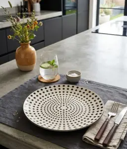 Assiette Plate Ronde 15,2 cm Polka Dots – Design à Pois, Compacte et Élégante