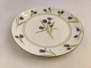 Assiette Plate Ronde 18,9 cm – Motif Tulipes Bleues