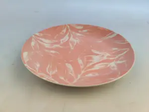 Assiette Plate Ronde 18,9 cm Feuillage Rose – Design Élégant & Décoratif
