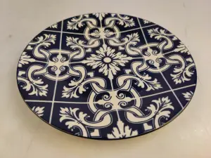 Assiette Ronde en Céramique Portugaise - 22,9 cm - Style Artisanal