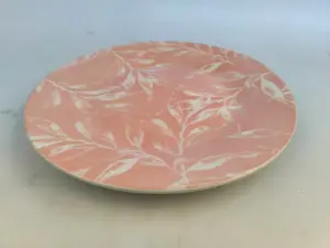 Assiette Plate Ronde 26,7 cm - Motif Feuillage Rose