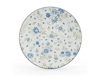 Assiette à Soupe 26,5 cm – Fleurs Indigo en Porcelaine Élégante