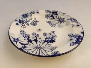Assiette à Soupe 15,2 cm Fleurs Indigo – Style Délicat & Raffiné