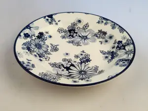 Assiette à soupe Fleurs Indigo 22,9 cm