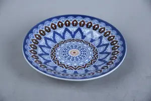 Assiette à soupe Rosace bleu 15,2 cm