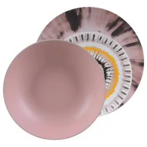 Service en porcelaine Sunset rose 18 pièces
