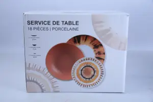 Service 18 Pièces en Porcelaine Sunset Orange – Vaisselle Moderne et Lumineuse