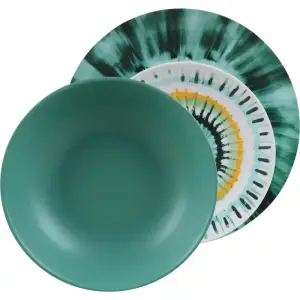 Service en porcelaine Sunset verte 18 pièces