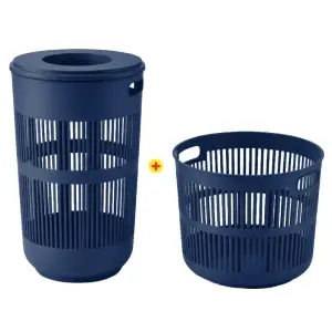 Panier à linge 60L + corbeille 27L