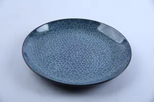 Assiette Dessert 20,3 cm – Grès Motif Bleu Galet