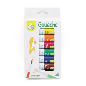 Set 8 gouaches en tubes aluminium 10ml