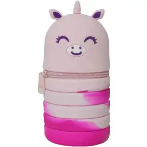 Trousse silicone 1 zip unicorne rose fille - AUCHAN