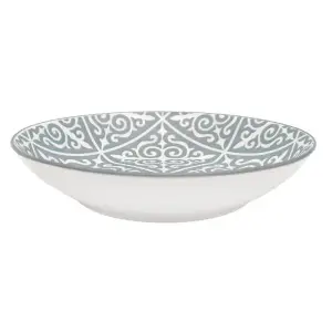 Assiette creuse en porcelaine Arabesque bleu 20 cm