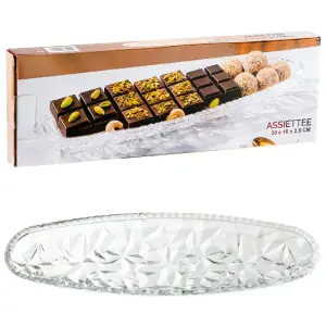 Assiette de présentation en verre L290MM W90MM