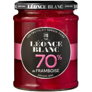 Confiture de framboise 70% de fruits 320g - LÉONCE BLANC