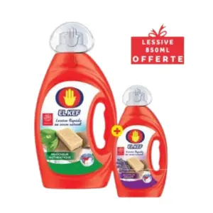 Lessive liquide authentique 2,5l+ lessive jardin gourmand 850 ml - EL KEF
