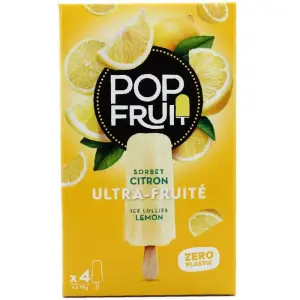 Bâtonnets citron 4 x 70 g - POP FRUIT