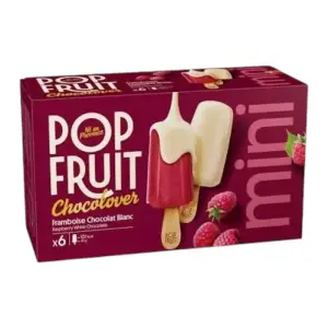 Bâtonnets Chocolover Framboise & Chocolat Blanc 6×47g - POP FRUIT