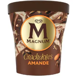 Magnum pot de glace Crackables amandes 323g
