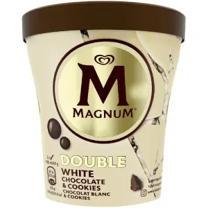 Magnum pot de glace Chocolat blanc cookies 331g