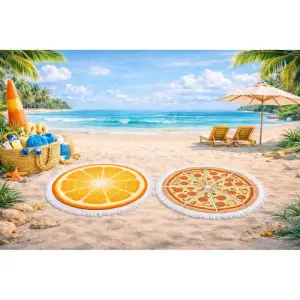Serviette de plage avec franges 150 cm