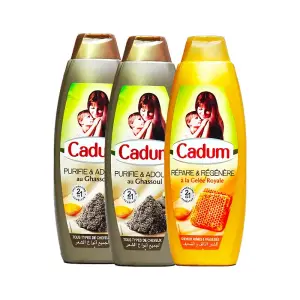 Shampoing ghassoul 2x190ml + shampoing gelée royale 190ml - CADUM
