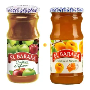 2 confitures el baraka 3cl abricot + pomme - EL BARAKA