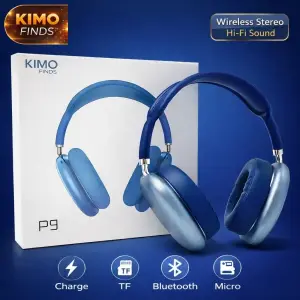 Casque Bluetooth P9 KIMO FINDS Sans Fil – Micro Intégré – Stéréo 40mm – Batterie 400 mAh – Bleu