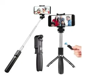 Perche Selfie Trépied Convertible 2 en 1 avec Télécommande Bluetooth Sans Fil – Support Smartphone Rotatif 360° Pliable & Extensible