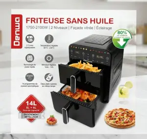 Friteuse - DENWA - AF323EC - 6L - 1500W - Température variable