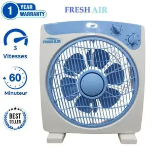 Ventilateur 25 cm - 3 vitesses - Minuterie - Oscillation manuelle