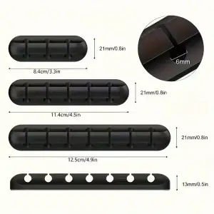 Organisateur de Câble en Silicone – Enrouleur USB & Clips Auto‑Adhésifs pour Souris, Clavier & Casque