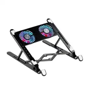 Support de refroidissement avec 2 ventilateurs, pliable, pour ordinateur portable gaming - Design & Couleur aleatoire