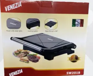 Grill Électrique Venizea SW201B – Presse Panini & Sandwich – 1000W – Noir